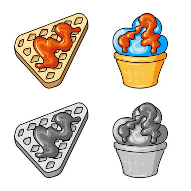 Şekerlemeler ve mutfak simge vektör tasarımı. Şekerlemeler ve ürün stok vektör çizim.