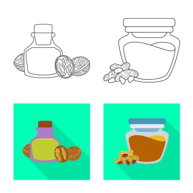 Sağlıklı ve sebze logo vektör Illustration. Sağlıklı kümesi ve hisse senedi için tarım vektör simgesi.