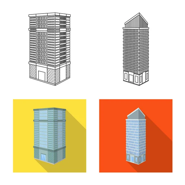 Projeto vetorial de construção e logotipo do edifício. Coleção de construção e símbolo de estoque de propriedade de web . —  Vetores de Stock