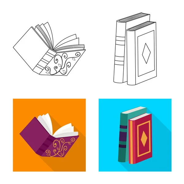 Изолированный объект обучения и логотип обложки. Набор обучающих и книжных магазинов символ для веб-сайтов . — стоковый вектор