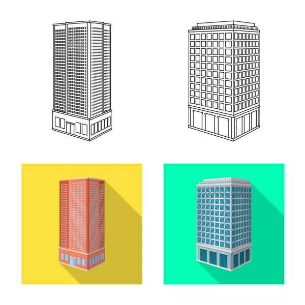 Diseño vectorial de construcción y letrero de edificio. Colección de construcción y patrimonio símbolo de la web . — Vector de stock