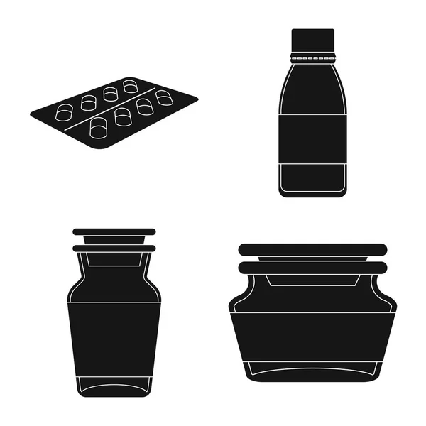 Geïsoleerde object van behandeling en Wellness-logo. Set van behandeling en farmaceutische vector pictogram voor voorraad. — Stockvector