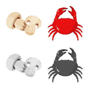 Tat ve ürün logo vektör Illustration. Zevkli ve hisse senedi için pişirme vektör simgesi ayarla.