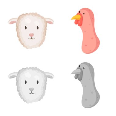 Tarım ve Hayvancılık simge vektör Illustration. Tarım ve organik vektör simgesini hissenin koleksiyonu.