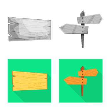 Ham vektör tasarımı ve orman oturum açın. Ham kümesi ve hisse senedi için parke vektör simgesi.