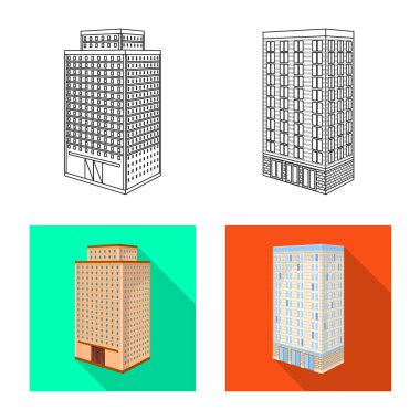 İnşaat ve yapı simge vektör Illustration. İnşaat ve Emlak hisse senedi simgesi için web topluluğu.
