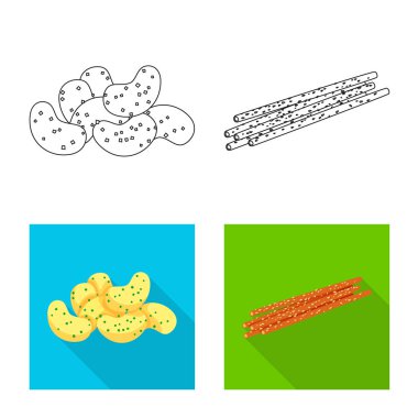 Oktoberfest ve bar sembolü yalıtılmış nesne. Oktoberfest ve hisse senedi vektör çizim pişirme koleksiyonu.