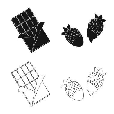 Gıda ve nefis işareti yalıtılmış nesne. Gıda ve kahverengi hisse senedi vektör çizim.