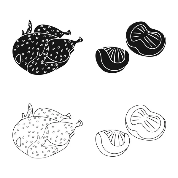 Ürün ve kümes hayvanları logo yalıtılmış nesne. Web için ürün ve tarım hisse senedi simgesi kümesi.