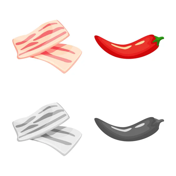 Ilustración vectorial del sabor y el icono del producto. Set de sabores y caldo de cocina símbolo para web . — Vector de stock