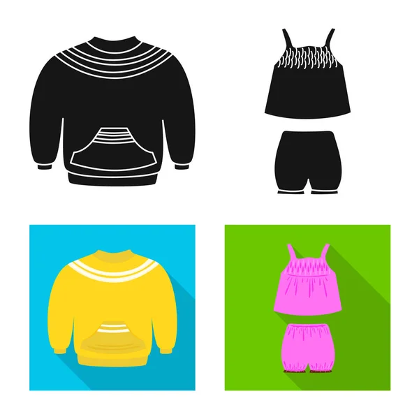 Diseño vectorial de moda y símbolo de prenda. Conjunto de moda y algodón símbolo de stock para web . — Vector de stock
