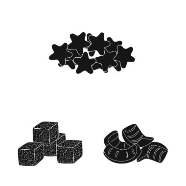 Parti ve pişirme sembolü vektör illüstrasyon. Parti ve gevrek stok vektör illüstrasyon seti.