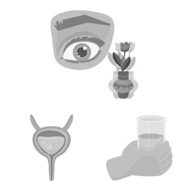 Sağlık ve diyet simgesi vektör illüstrasyon. Stok için sağlık ve hastalık vektör simgesinin toplanması.