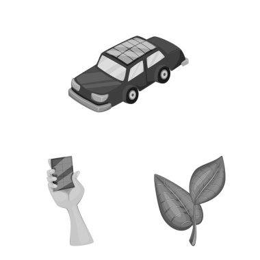 Organik ve doğa logosu izole nesne. Stok için organik ve panel vektör simgesi kümesi.