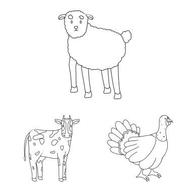 Ev yapımı ve kırsal işareti Vektör illüstrasyon. Web için ev yapımı ve tarım stok sembolü koleksiyonu.