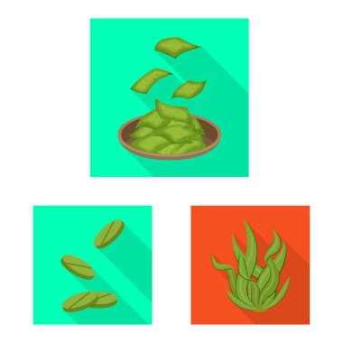 Protein ve deniz logo vektör tasarımı. Protein ve hisse senedi için doğal vektör ikon koleksiyonu.