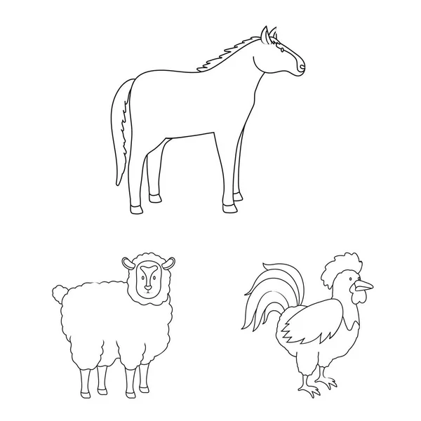 Illustrazione vettoriale del logo fatto in casa e di campagna. Raccolta di icone vettoriali fatte in casa e agricoltura per stock . — Vettoriale Stock