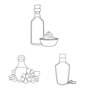 Sağlıklı ve sebze logosu vektör tasarımı. Sağlıklı ve organik stok vektör illüstrasyon seti.