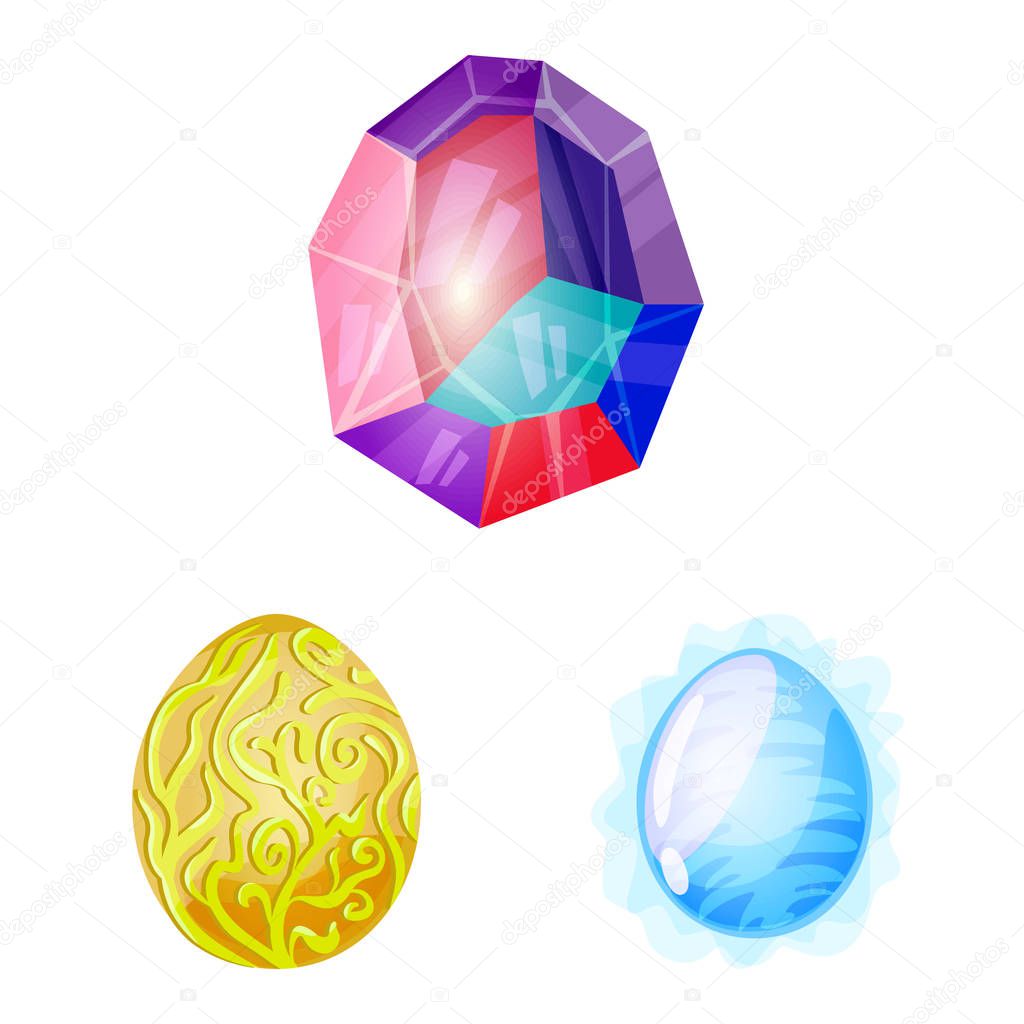 Vector illustration of dinosaur and magic logo. Collection of dinosaur and fantasy stock vector illustration.