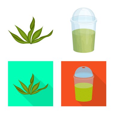 Protein ve deniz simge vektör Illustration. Protein ve hisse senedi için doğal vektör simge kümesi.