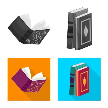 Eğitim ve kapak simge vektör Illustration. Eğitim ve hisse senedi için kitapçı vektör simge kümesi.