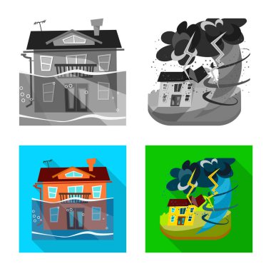 Hava ve sıkıntı simge vektör tasarımı. Hava durumu ayarla ve stok için vektör simge crash.