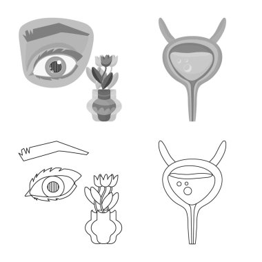 Diyet ve tedavi simge vektör Illustration. Diyet ve ilaç hisse senedi vektör çizim seti.