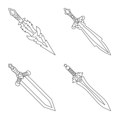 Oyun ve zırh simge vektör tasarımı. Bıçak vektör simge stok ve oyun topluluğu.