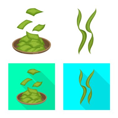 Protein ve deniz simge vektör tasarımı. Protein ve doğal hisse senedi vektör çizim koleksiyonu.