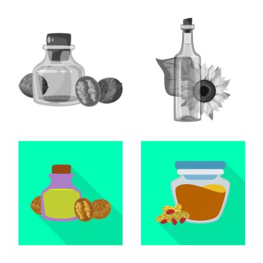 Sağlıklı ve sebze logosu yalıtılmış nesne. Tarım hisse senedi vektör çizim ve sağlıklı kümesi.