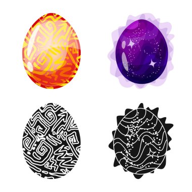 Hayvan ve tarih öncesi logosu yalıtılmış nesne. Hayvan ve sevimli hazır vektör çizim topluluğu.