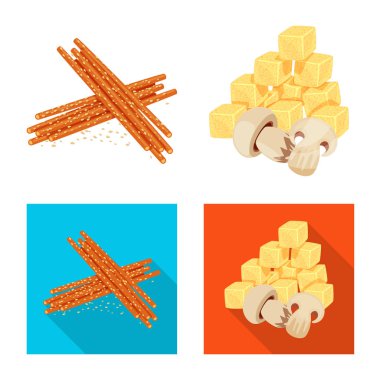 Tat ve daiç sembolü yalıtılmış nesne. Tat ve hisse senedi için organik vektör simge kümesi.