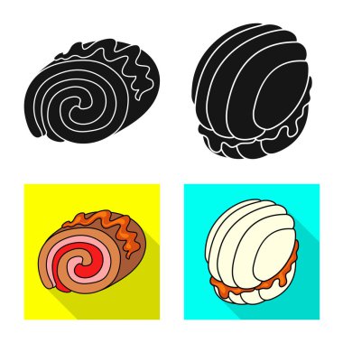 Şekerleme ve mutfak logo yalıtılmış nesne. Şekerlemeler ve ürün stok vektör çizim.