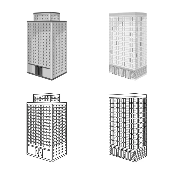 Objeto aislado de construcción y logotipo del edificio. Colección de construcción y vector inmobiliario icono para stock . — Archivo Imágenes Vectoriales