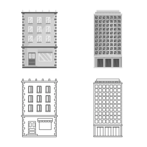 Oggetto isolato di segno comunale e centrale. Serie di illustrazione vettoriale comunale e immobiliare . — Vettoriale Stock