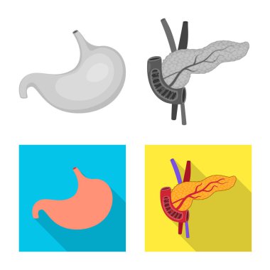 Biyoloji ve bilimsel işareti vektör çizimi. Hisse senedi için biyoloji ve laboratuvar vektör simge kümesi.