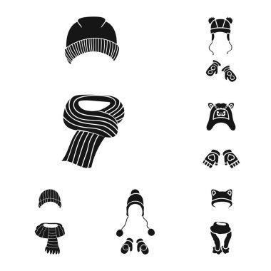 Kumaş ve hava sembolü izole nesne. Kumaş ve moda stok vektör illüstrasyon seti.