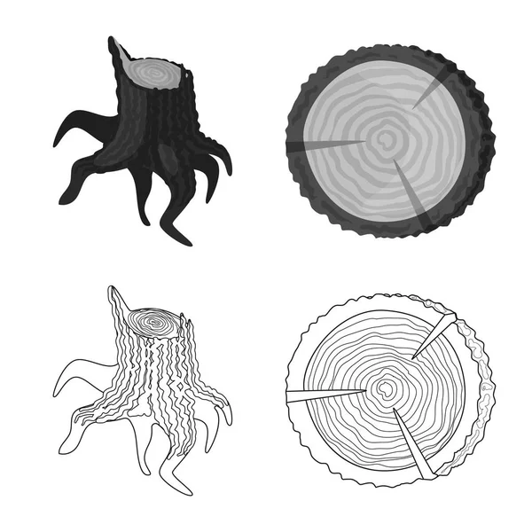 Yalıtılmış nesne ağacı ve ham işaret. Ağaç ve inşaat hisse senedi simgesi için web topluluğu.