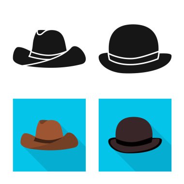 Giyim ve kap simge vektör Illustration. Giyim ve hisse senedi için bere vektör simge koleksiyonu.