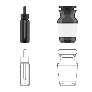 Perakende ve sağlık işareti yalıtılmış nesne. Perakende ve sağlık hisse senedi vektör çizim seti.