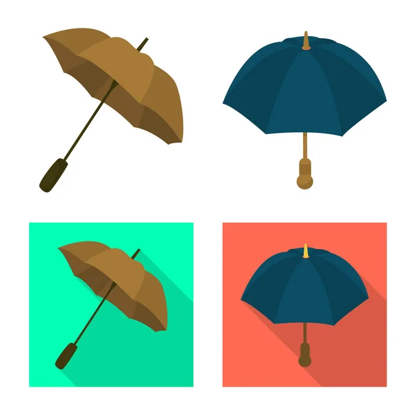 Ilustração vetorial de proteção e logotipo fechado. Coleção de proteção e símbolo de estoque chuvoso de web . — Vetor de Stock