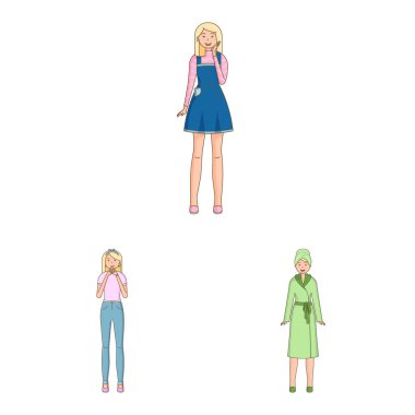 Vektör Illustration kadın ve vücut logosu. Set kadın ve stil vektör simgesi stok için.