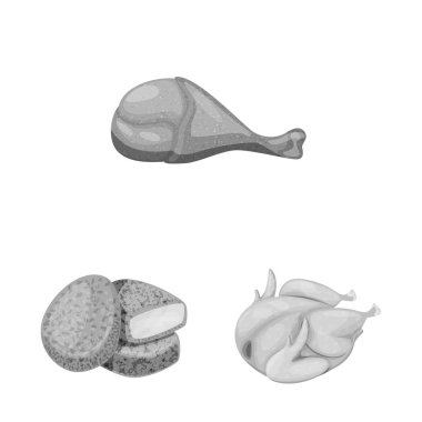 Mutfak ve kuş logosu Vektör illüstrasyon. Mutfak ve kümes hayvanları stok vektör illüstrasyon koleksiyonu.