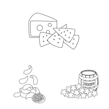 Tat ve gevrek sembolü izole nesne. Tat ve pişirme stok vektör illüstrasyon koleksiyonu.