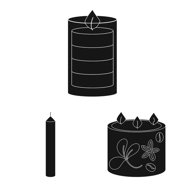 Ilustração vetorial da luz de velas e sinal de decoração. Coleção de luz de velas e cera ilustração vetor estoque . —  Vetores de Stock