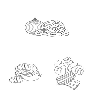 Tat ve gevrek sembolü vektör tasarımı. Web için tat ve pişirme stok sembolü seti.