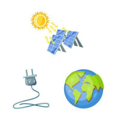 Vektör illüstrasyon ve organik simge. Web için toplama ve Güneş stok sembolü.