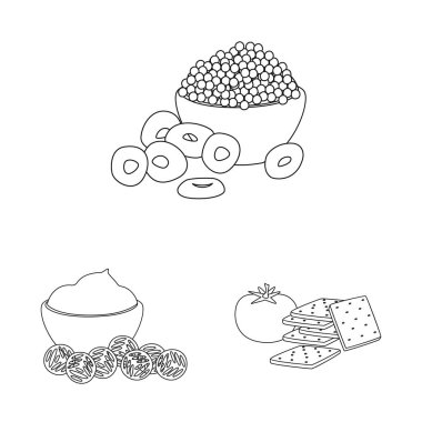 Tat ve gevrek simgesi vektör illüstrasyon. Tat ve pişirme stok vektör illüstrasyon koleksiyonu.