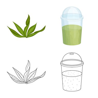 Protein ve deniz sembolü yalıtılmış nesne. Protein ve doğal hisse senedi vektör çizim.