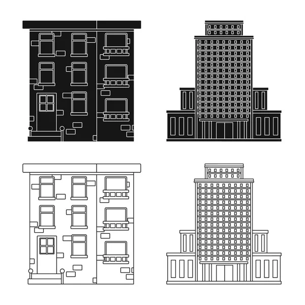 Vektor-Design von Stadt- und Ortsschild. Sammlung kommunaler und nachlassbezogener Vektor-Illustrationen. — Stockvektor